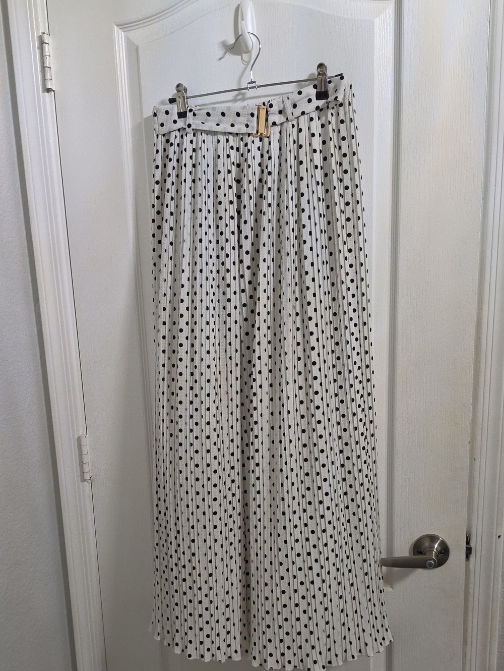 Alice Blue White with Black Polka Dots Wide Leg Pants Ladies Size Small